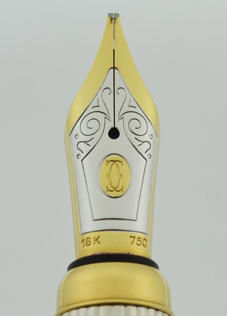 Louis Cartier Stripe Fountain Pen - Godron, Palladium Plated, GP